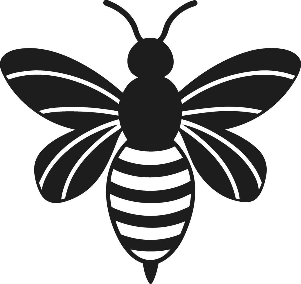 Spring Honeybee - Elegant Black Silhouette Illustration vector