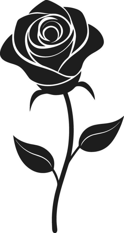 Elegant Black Rose Silhouette - Minimalist Floral Art for Mother's Day vector
