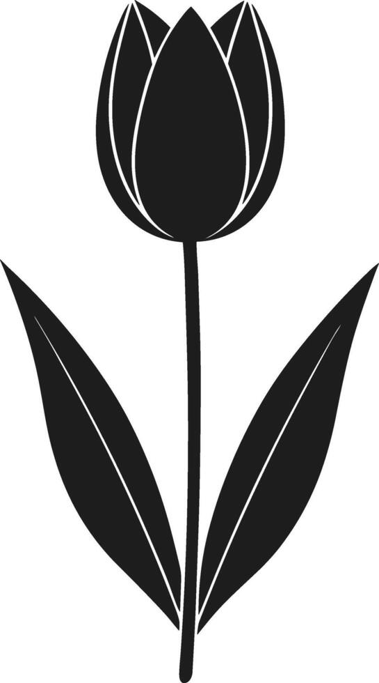 Elegant Tulip Silhouette - Minimalist Spring Floral Design vector