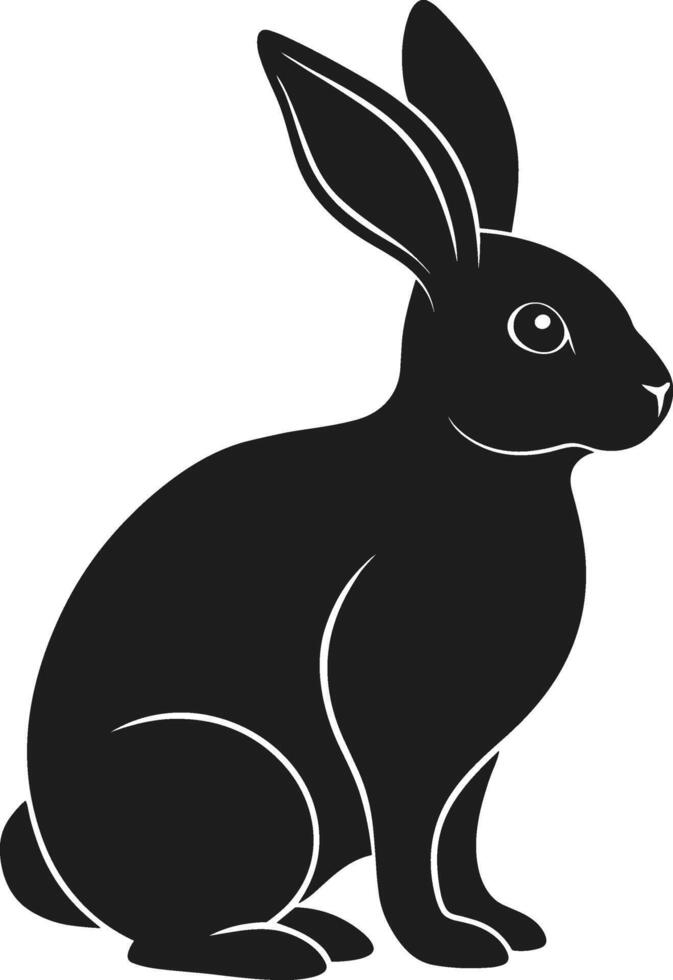 Elegant Rabbit Silhouette - Spring-Themed Wildlife Illustration vector