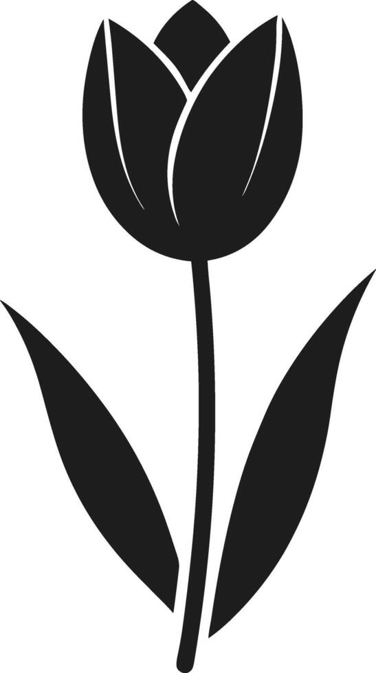 Elegant Tulip Silhouette - Minimalist Spring Flower Illustration vector