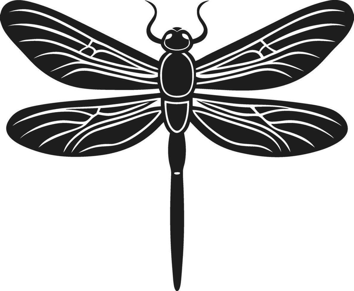 Elegant Dragonfly Silhouette - Intricate Illustration for Spring and Nature Themes vector
