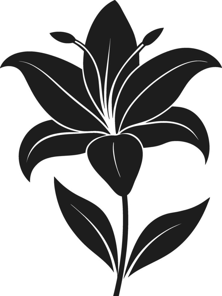 Graceful Lily Flower Silhouette - Elegant Spring Bloom Illustration vector