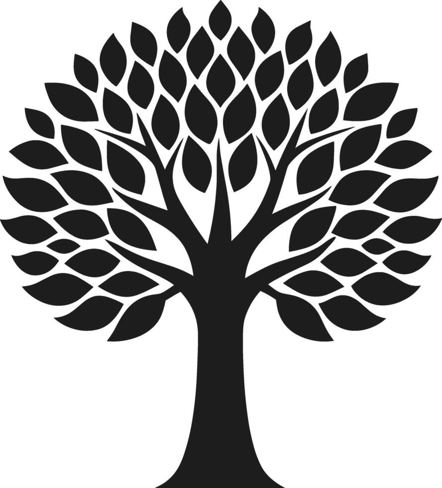 Elegant Tree Silhouette - Nature and Growth Symbol vector