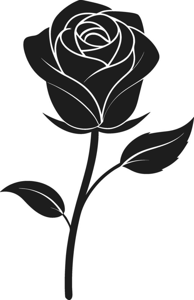 Elegant Black Rose Silhouette - Floral Design for Mother's Day vector