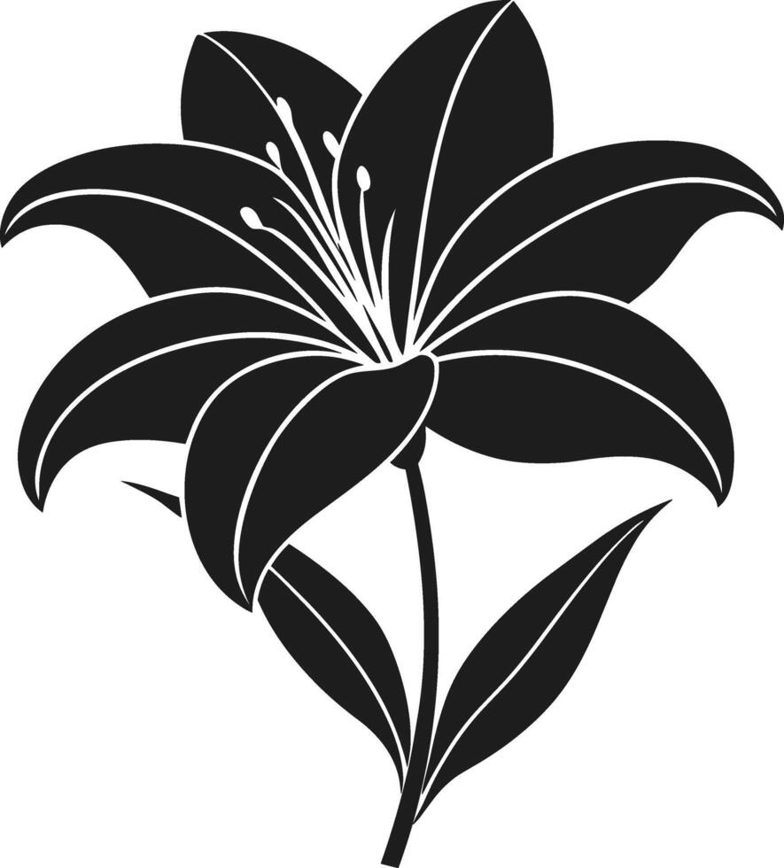 Elegant Lily Flower Silhouette - Spring Floral Illustration vector