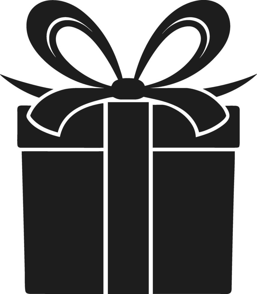 Elegant Gift Box Silhouette with Bow - Perfect Illustration for Mother's Day vector
