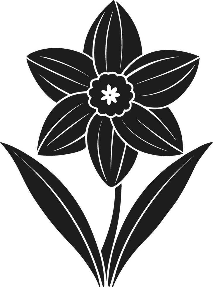 Minimalist Daffodil Silhouette - Elegant Spring Flower Illustration vector