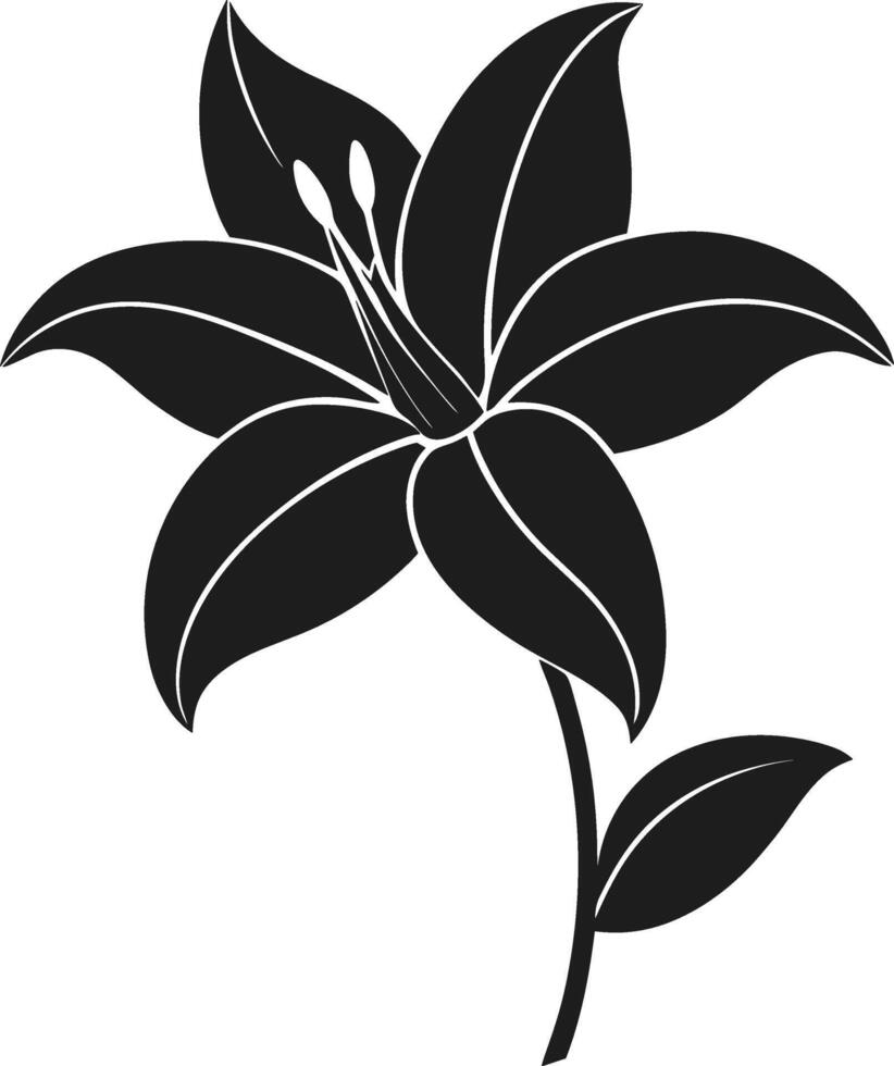 Elegant Lily Flower Silhouette - Minimalist Spring Floral Design vector