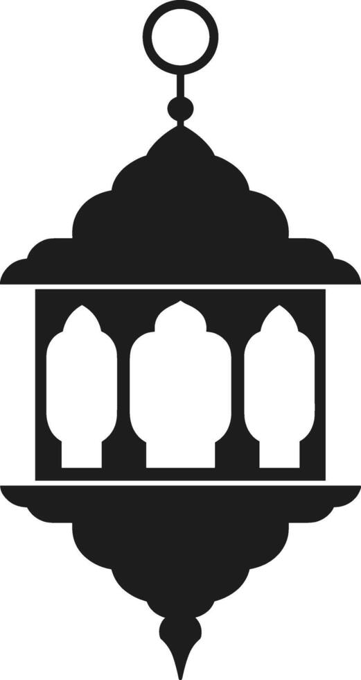 Elegant Arabic Lantern - A Traditional Islamic Hanging Lamp for Ramadan and Eid vector