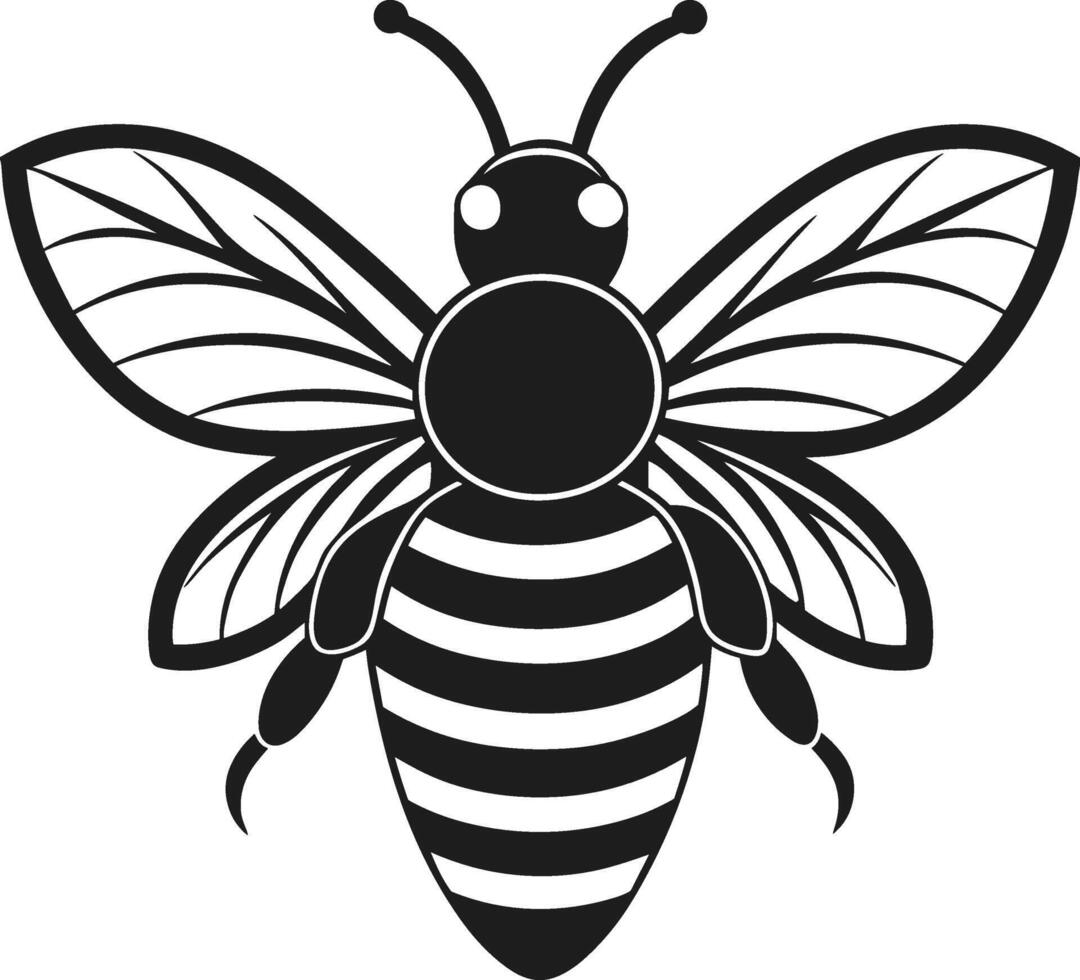 Detailed Honeybee Silhouette - Elegant Spring Illustration vector
