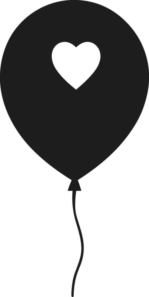Minimalist Heart Balloon Silhouette - Elegant Illustration for Mother's Day vector