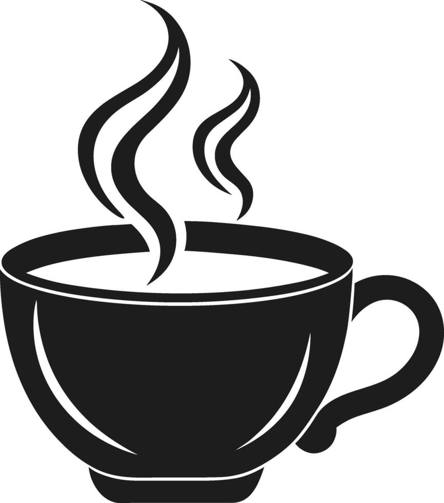 Steaming Coffee Cup Silhouette - Elegant Illustration for Mother's Day vector