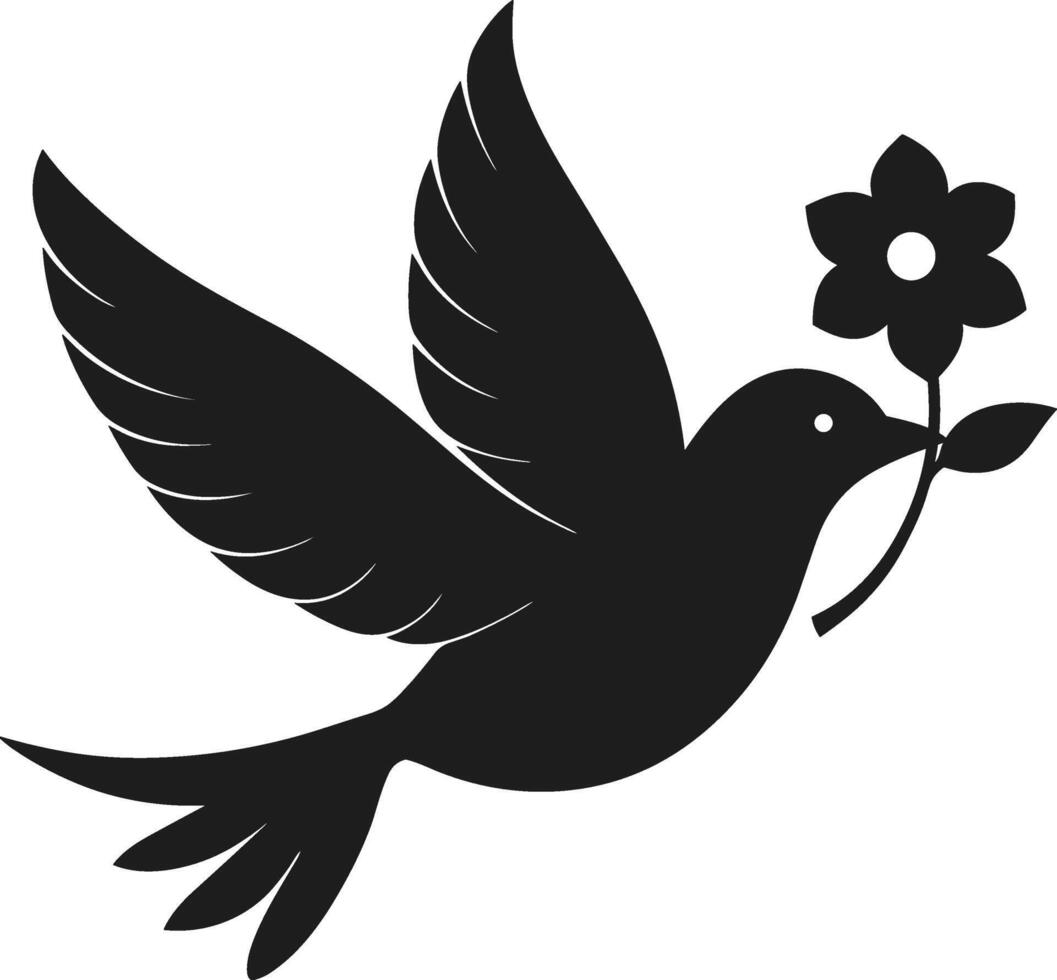 Elegant Flying Bird with Flower - Symbol of Love, Peace, and Mother's Day Celebration vector