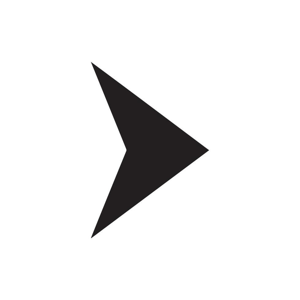 A clean, sharp arrow forward with a bold, solid design, perfect for navigation symbols. vector