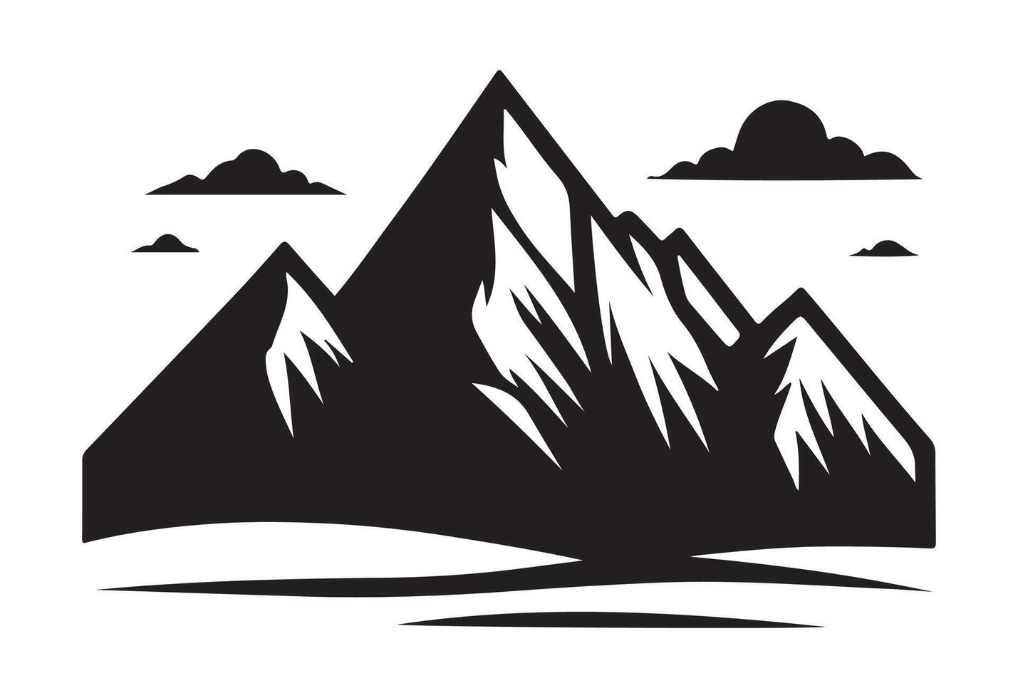 Beautiful Hill Sun Illustration Scenic Logo vector