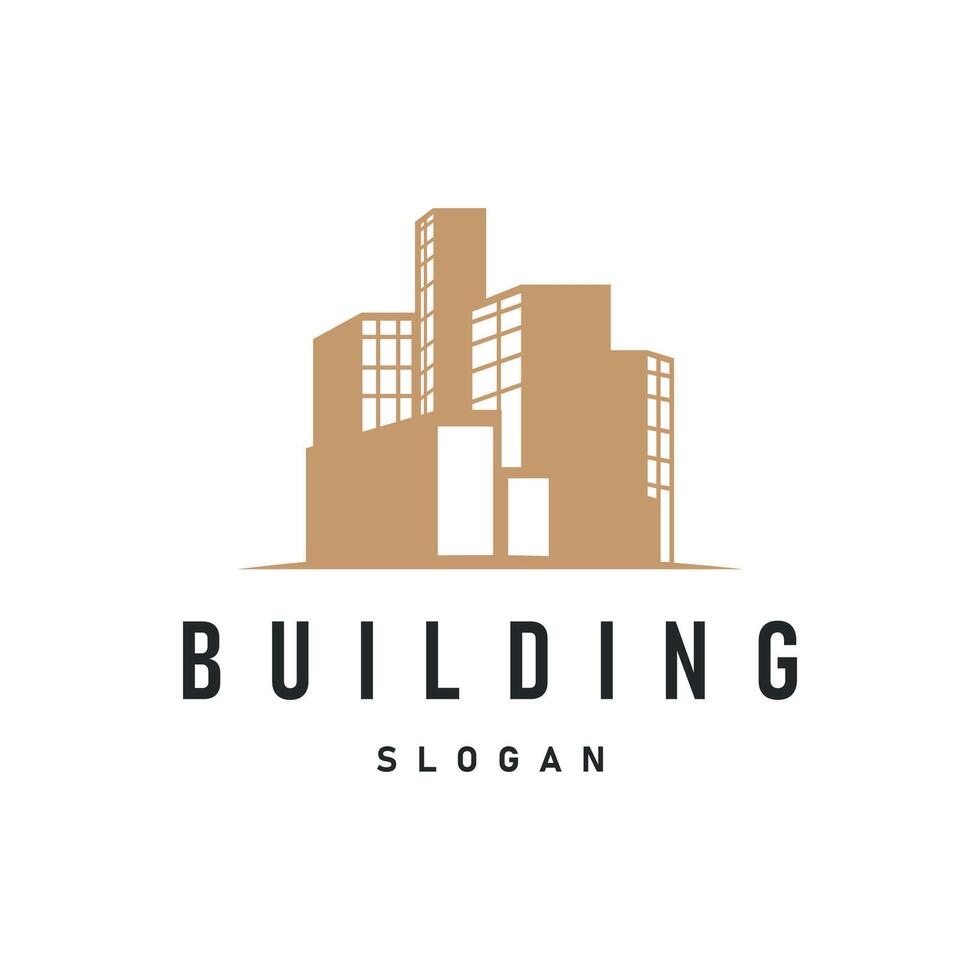 High rise building logo design with real estate apartment construction concept template illustration vector
