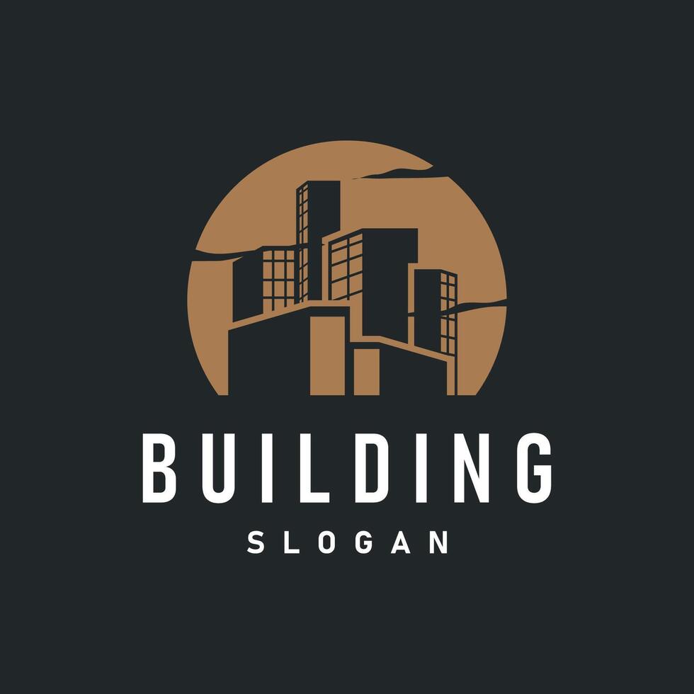 High rise building logo design with real estate apartment concept simple template illustration vector