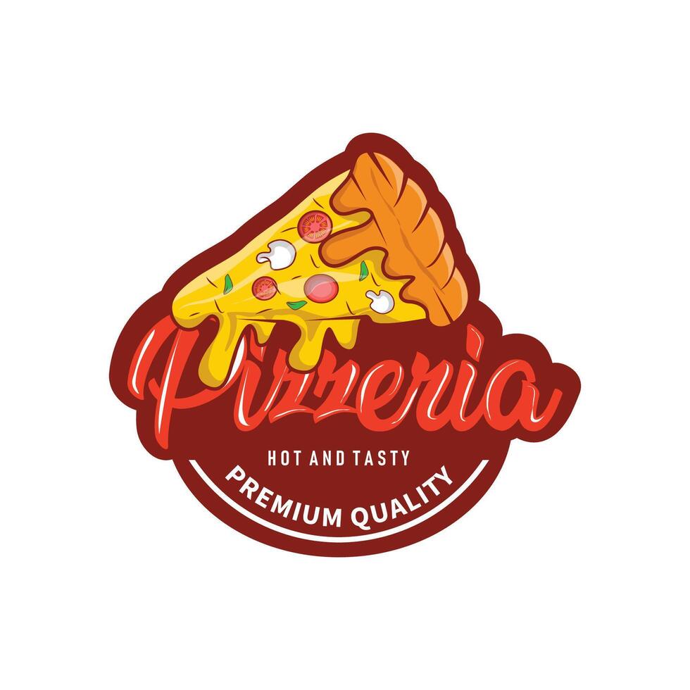 design pizza logo pizzeria simple retro vintage template vector