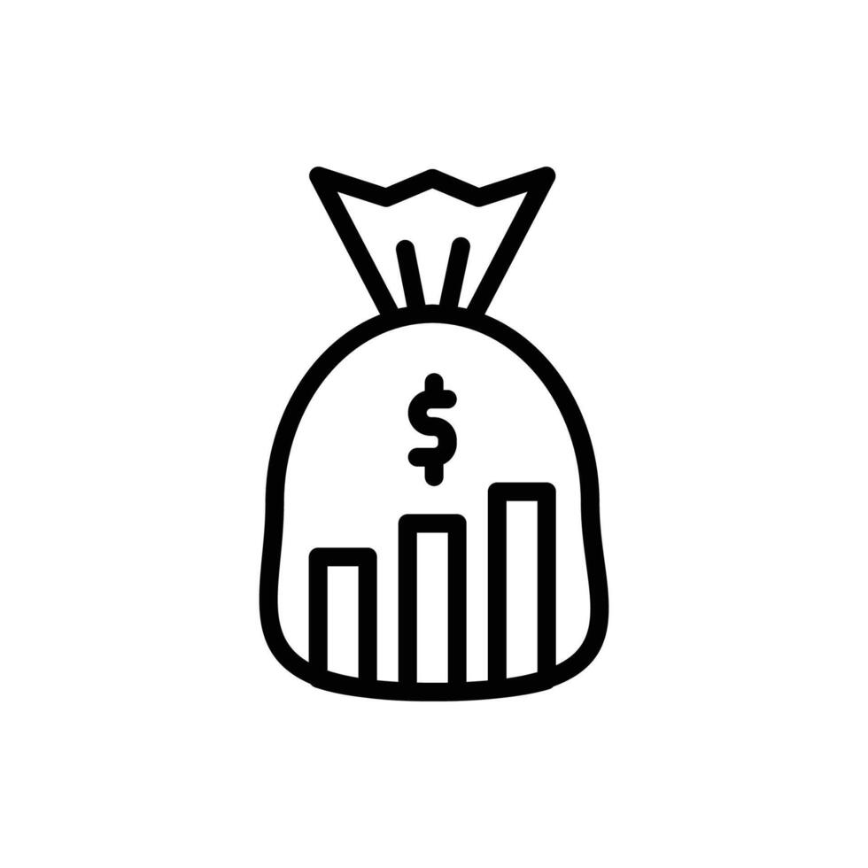 money bag icon line style vector