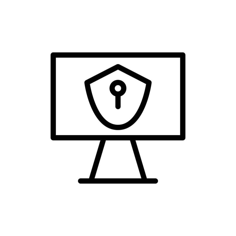 secure icon line vector