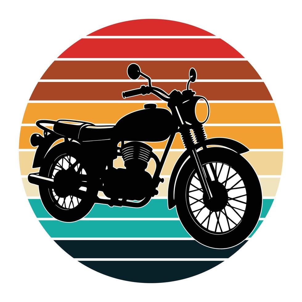 Motor bike on retro vintage style Tshirt design vector