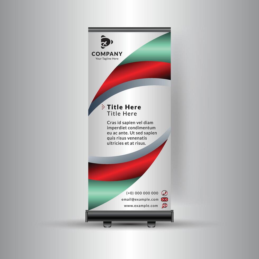 Corporate roll up banner design eps. vector