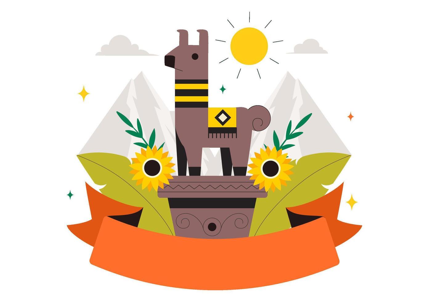 Inti Raymi Celebration Illustration Honoring the Sun with Traditional Inca Rituals vector