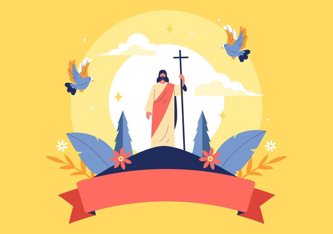 Christian Ascension Day Art Featuring the Blessed Virgin Mary's Assumption with Angels vector