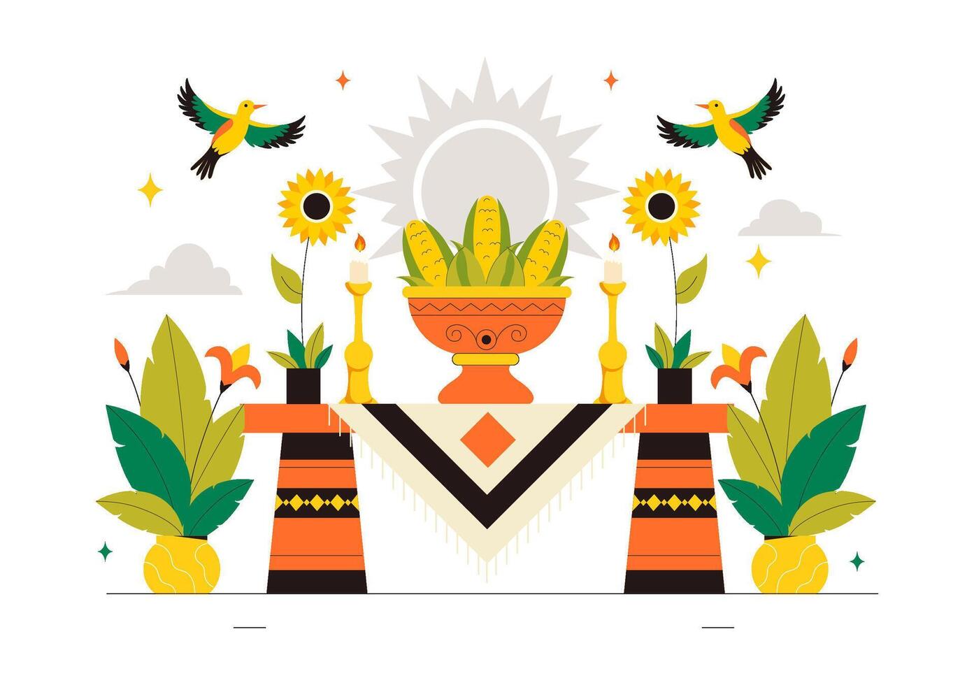 Illustration of the Inti Raymi Sun Festival, a Traditional Ceremony on June 24 vector