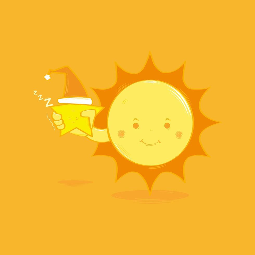 The Sun Holding the Moon vector