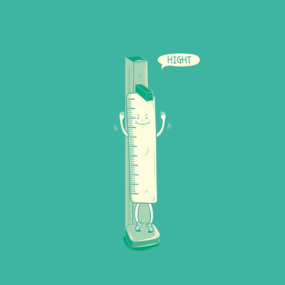 A Ruler Measuring Its Own Height vector