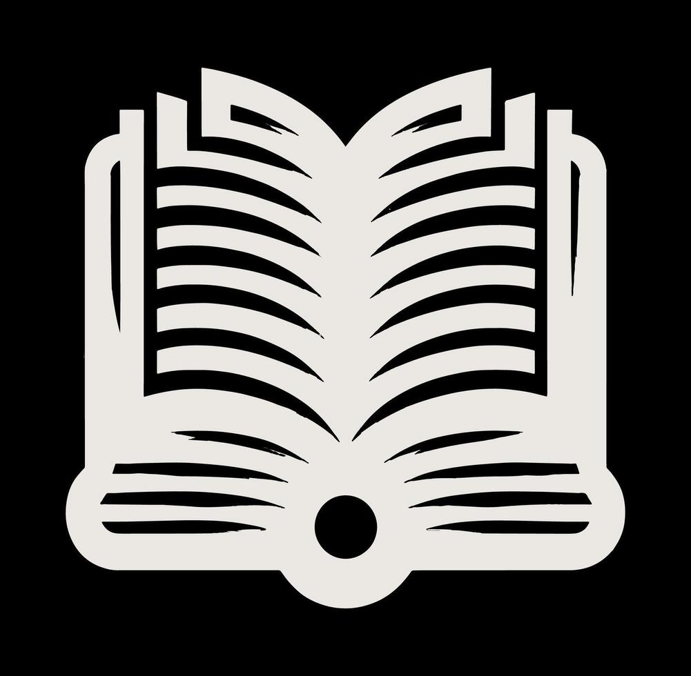 An open book icon on a dark background vector