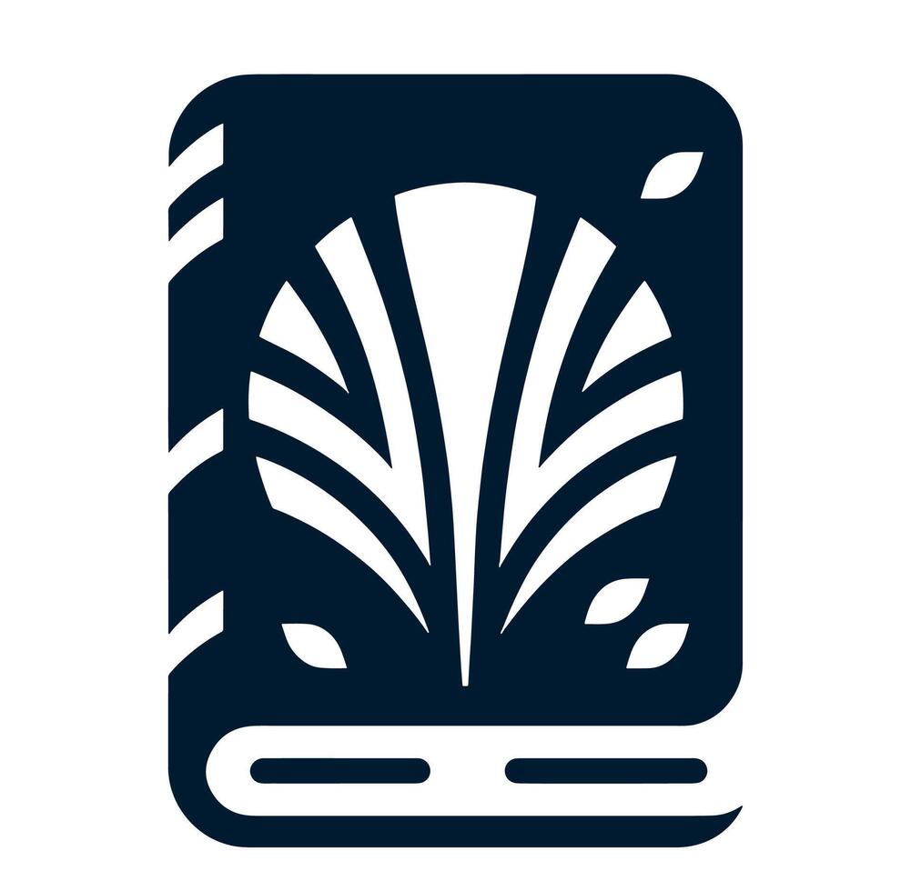 A book with a leaf on it, with a white background vector