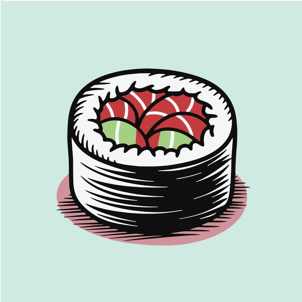 Maki Roll Illustration vector