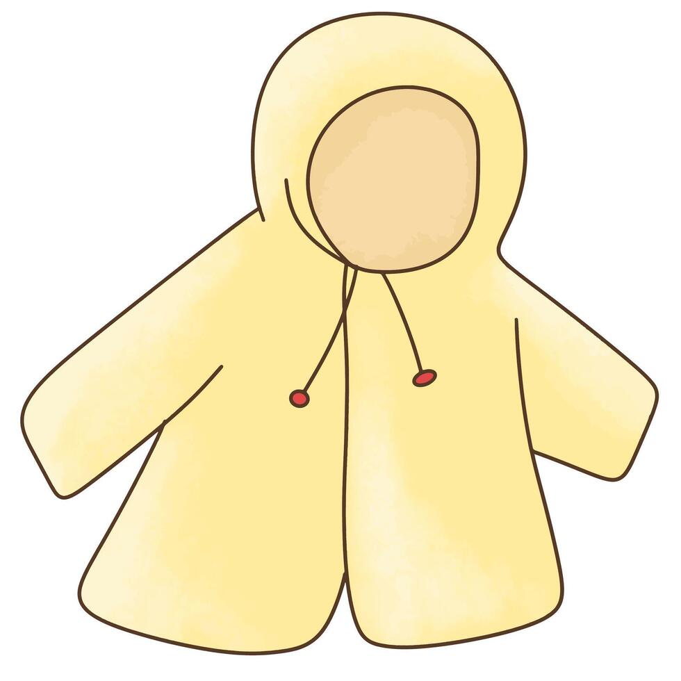 Yellow raincoat for rainy days vector