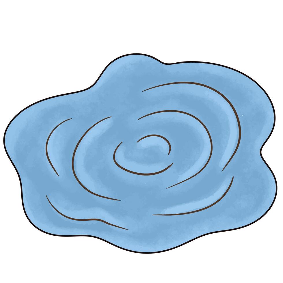 Little puddle with ripples from raindrops vector