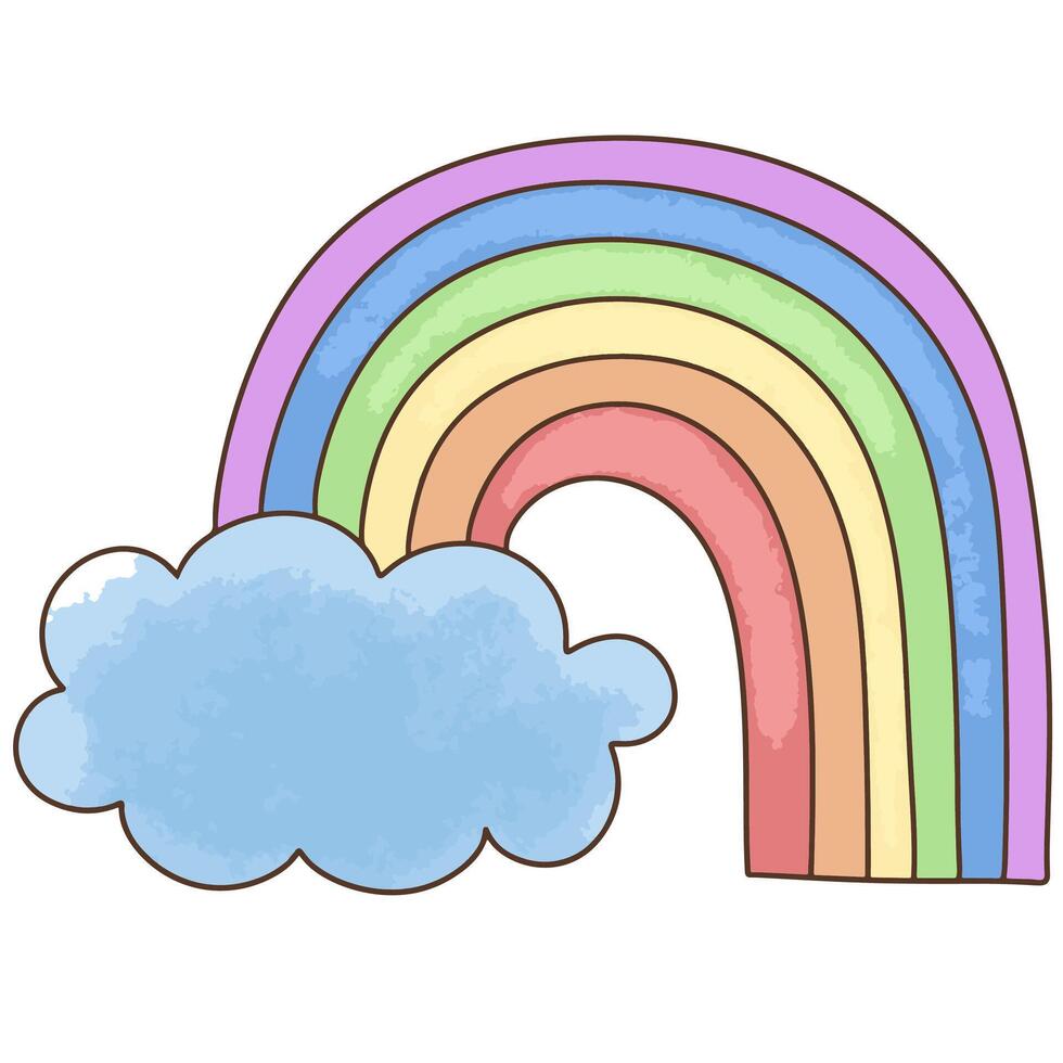 Rainbow with clouds vector