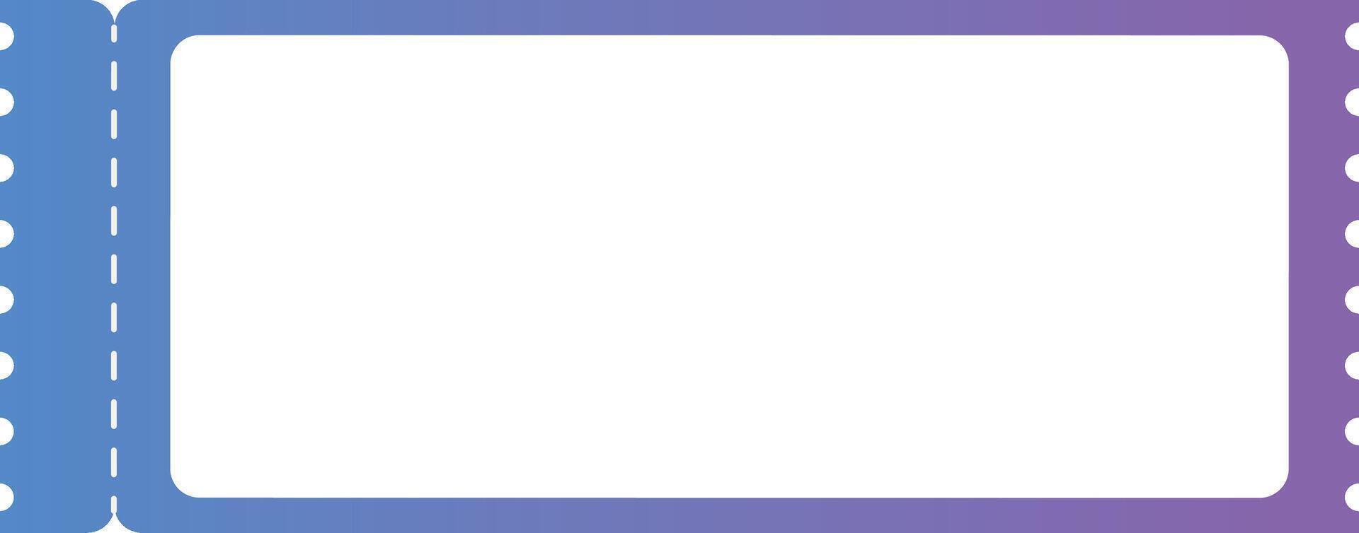 Horizontal Blue Purple Gradient Voucher with White Rectangle Rounded vector