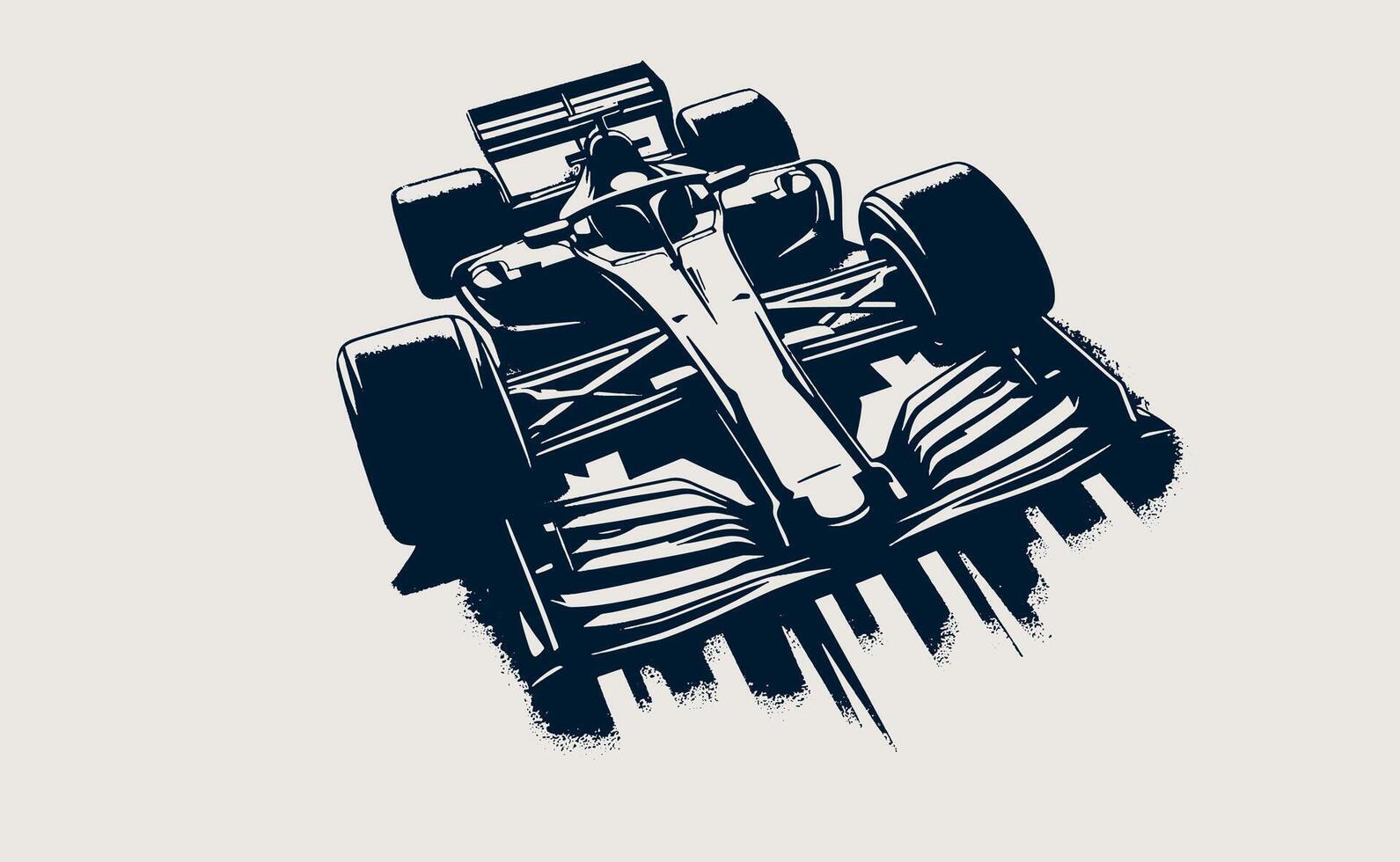 A drawing of a modern racing car. vector