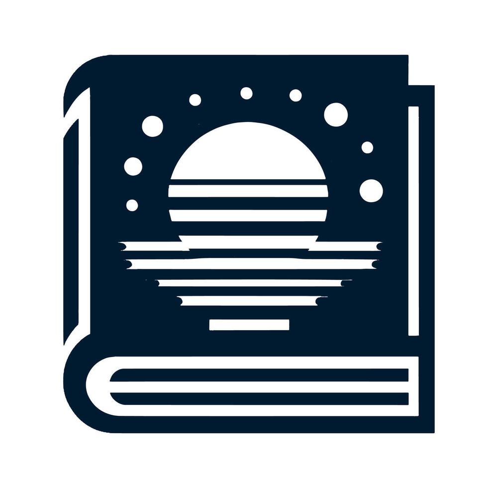 A book with a sun and waves of it vector