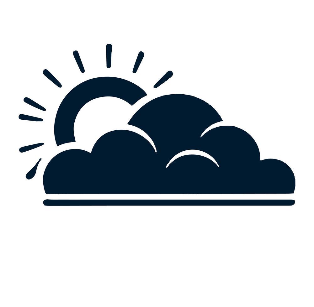 A cloud with sun and clouds on it vector