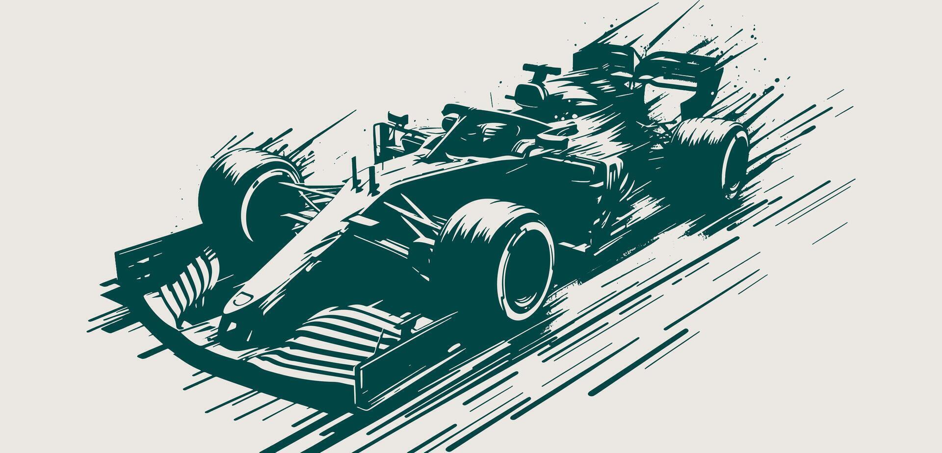 A racing modern car is shown in a drawing style vector
