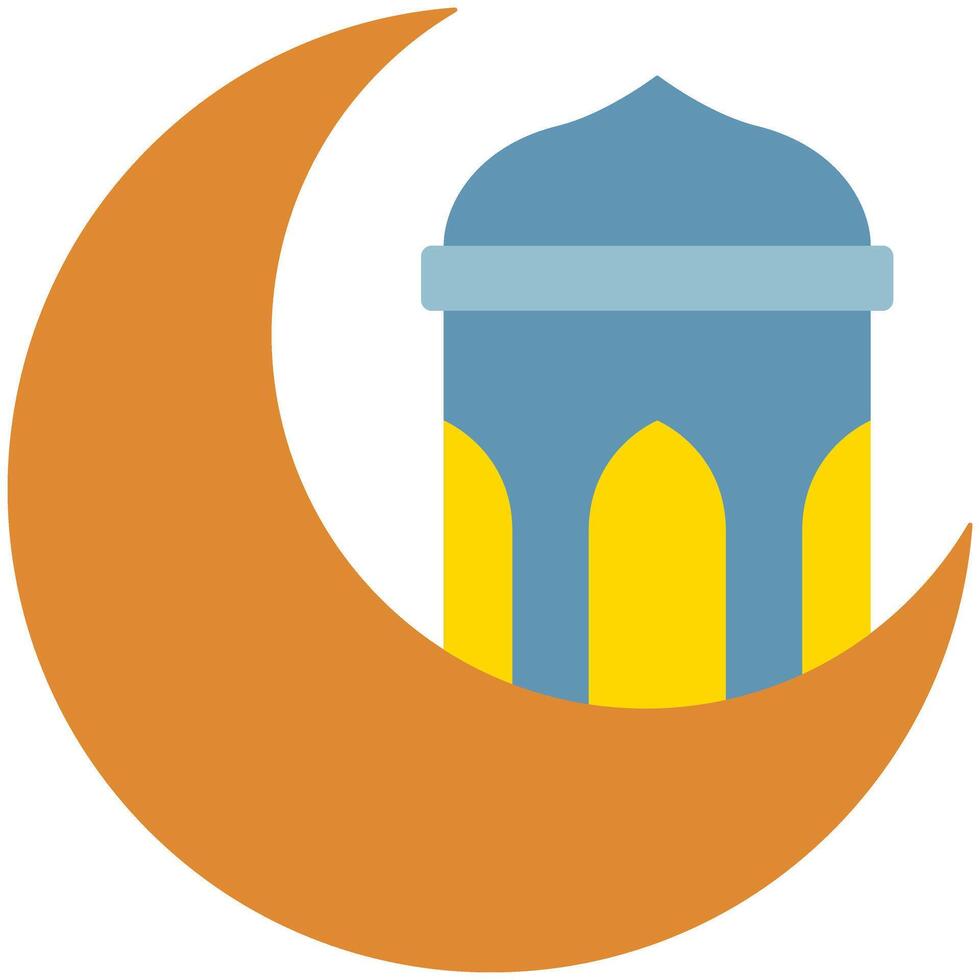 crescent moon and lantern icon vector