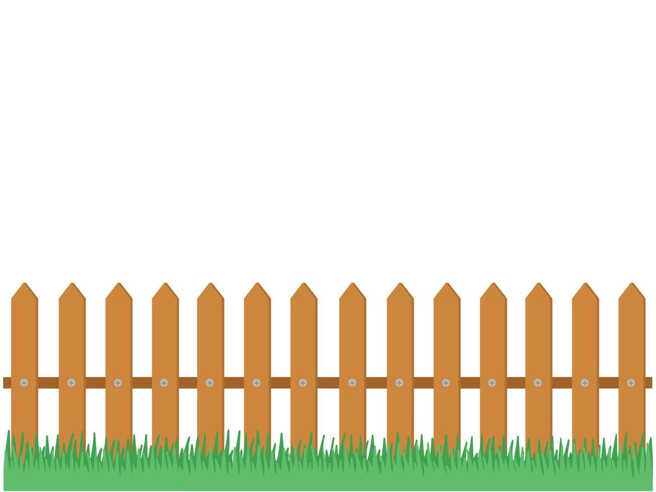 Wooden Fence Grass illustration vector