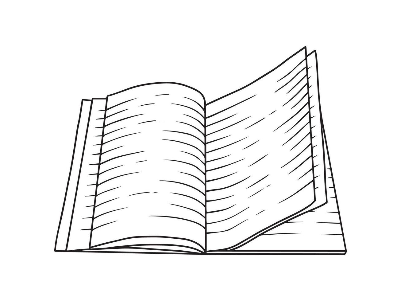Open Book Line Art Illustration vector