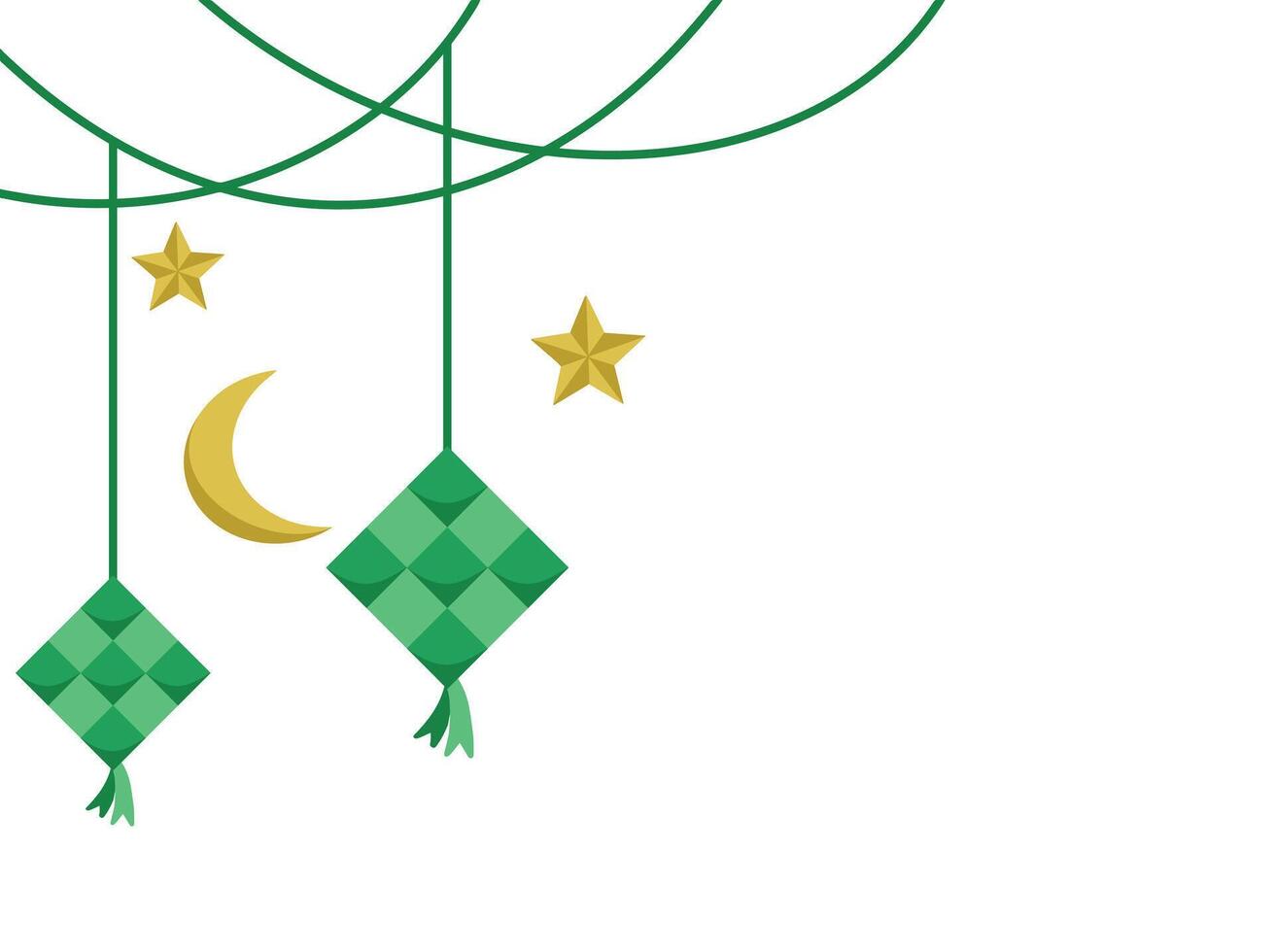 Hanging Decoration Ramadan Line Art vector