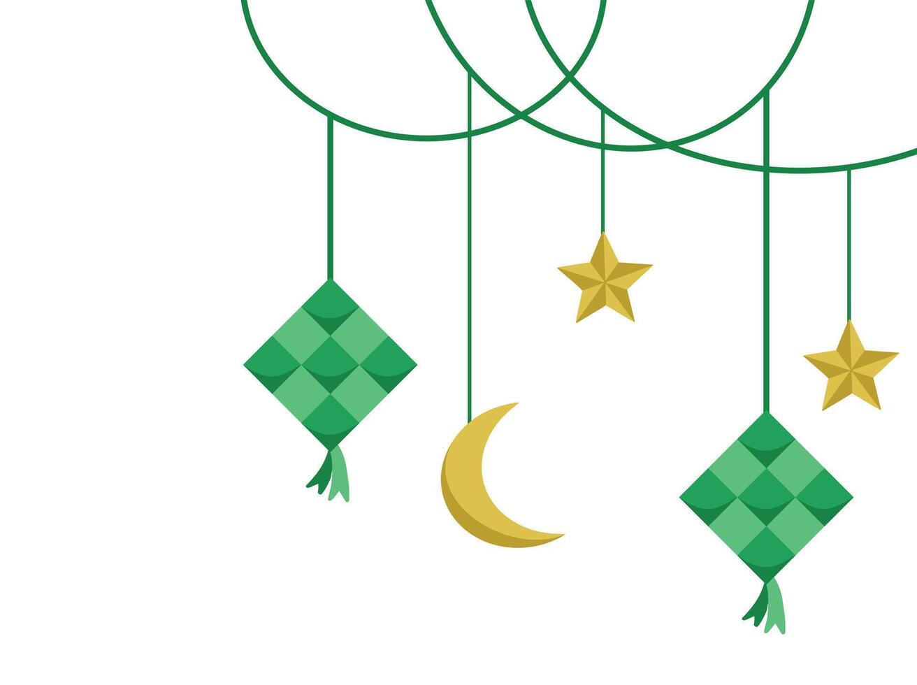 Ramadan Line Art Corner Border vector