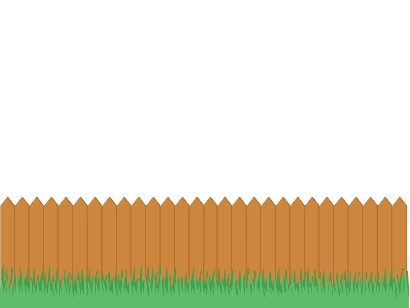 Wooden Fence Grass vector