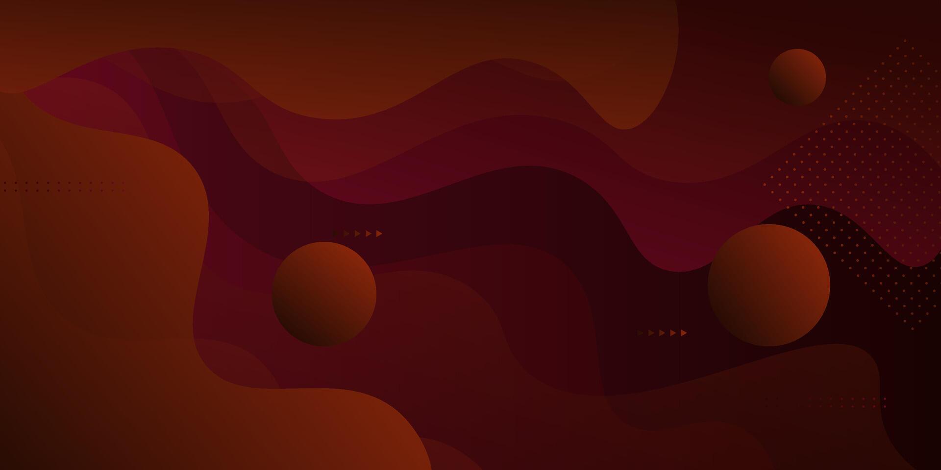 Dark orange and red geometric business banner design. Creative banner design with wave shape. Simple design on white horizontal banner. Eps10 vector